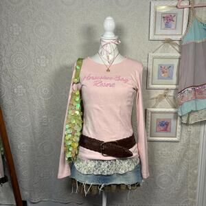 vintage sequin long sleeve coquette pink top